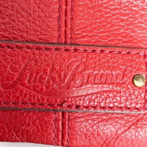 Vintage Lucky Brand Red Leather Hobo Bohemian Shoulder Bag Purse Retro Style main image 10